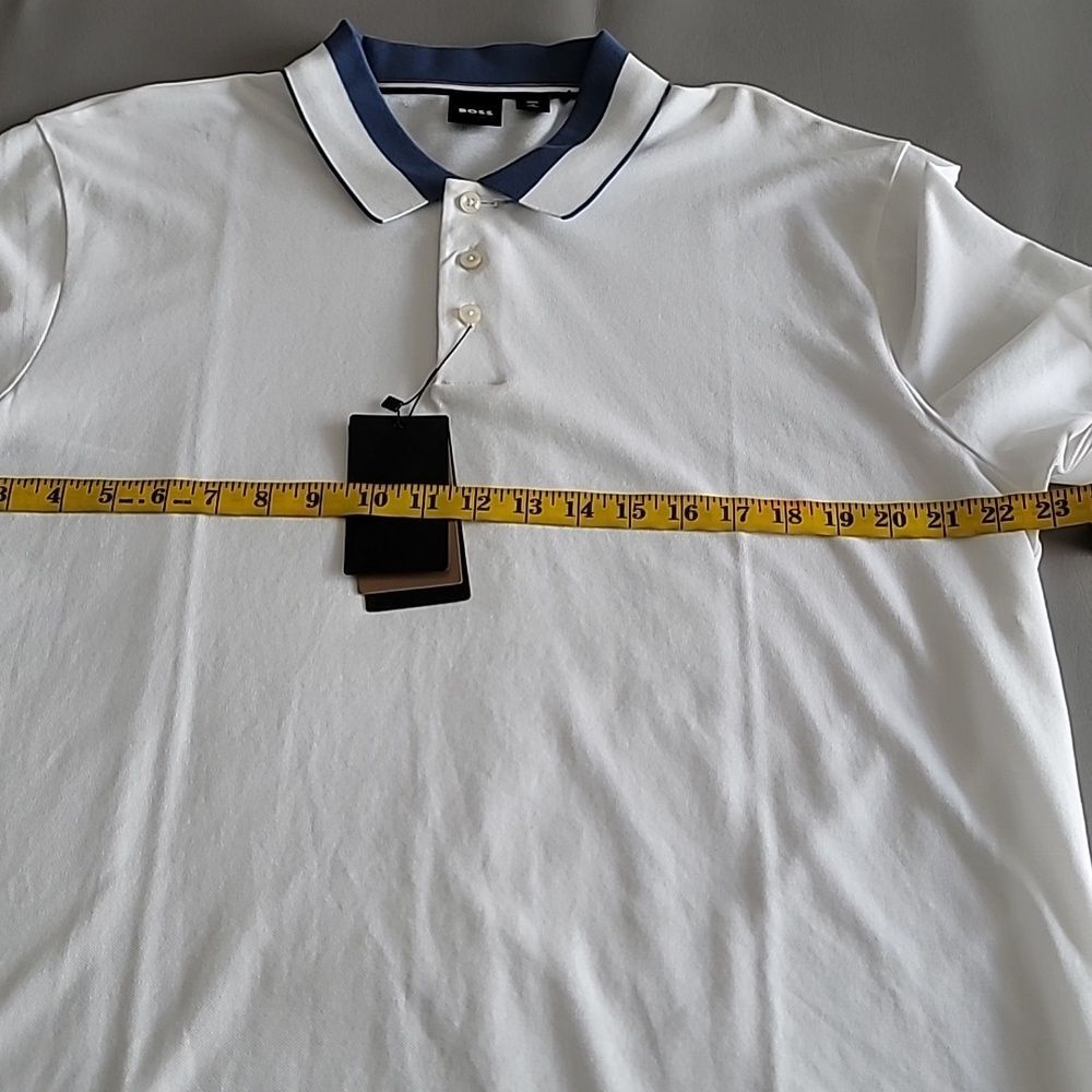 Hugo Boss Parlay White Regular Fit Men's Polo Shirt Size XXL - Picture 5 of 9